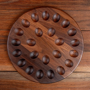 Bandeja de madera maciza para huevos, 12 compartimentos, plato para servir huevos rellenos, organizador de vajilla, uso manual - Product Image 6