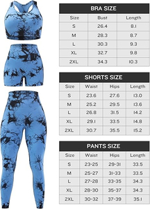 Conjunto Deportivo de Yoga para Mujer, Tie Dye, Leggings de Cintura Alta, Cintura Elástica, Sujetador Deportivo sin Mangas, Secado Rápido, Ropa Deportiva Activa, 2 Piezas - Product Image 3