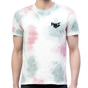 T-shirt tendance pour homme en coton 100% tie-dye, col rond, manches courtes et imprimé, style streetwear décontracté, été, fournisseur OEM ODM USA - Product Image 1