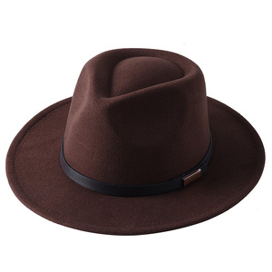 Sombrero Panamá de ala ancha estilo retro para mujer, con hebilla de cinturón, sombrero Fedora de lana, fabricante de primera calidad en Pakistán. - Product Image 3