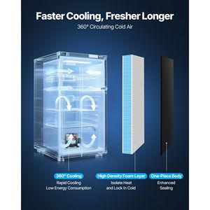 Mini Frigorifero Compatto a Porta Singola da 3.2 Cu.Ft ad Alta Efficienza Energetica con Temperatura Regolabile e Ripiano in Vetro - Product Image 3
