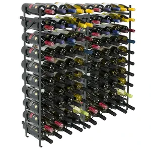 Metal <b>Wine</b> Rack Wall Mount Farmhouse Style Waterproof Bottle Holder Durable Rectangle Design 5L Capacity for Home Bar Storage - Product Image 2