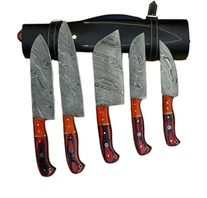 Handmade Carbon Steel Chef <b>Knife</b> <b>Set</b> 5-Piece High Carbon Razor <b>Sharp</b> Sustainable Multifunction Customizable Wholesale Wood - Product Image 1