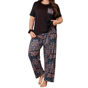 Women’s Cotton Blend Printed Night Suit Set Soft & Breathable Short Sleeve Top & Ethnic Print <b>Pyjama</b> Set Also Available in Plus - Product Image 1