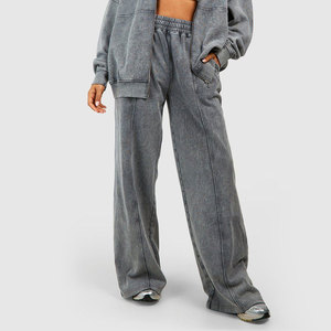 Custom Women's Winter Solid Streetwear Breathable Canvas Hooded Cargo Tracksuit <b>Set</b> High Neck Crop Top <b>Joggers</b> 2 Piece <b>Matching</b> - Product Image 3