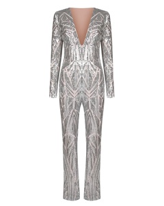 Combinaison Glamour Brodée de Paillettes Extensible, Coupe Ajustée, Idéale pour Soirées et Clubs – Marques Privées Acceptées – Meilleures Ventes - Product Image 2