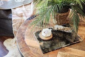 Resin Handicraft Oval Serving <b>Tray</b> with Special White Gold Rim Design Party & Easter Decor <b>Perfume</b> & Earring <b>Tray</b> at Low Price - Product Image 6