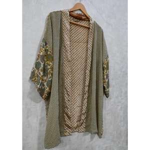 Handmade <b>Silk</b> Patchwork Short <b>Kimono</b> Bohemian <b>Silk</b> Robe Short <b>Kimono</b> Jacket for Women Lightweight Summer Lounge Wear Unique Gift - Product Image 2