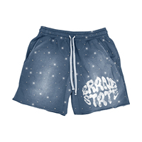 Conjunto de Sudadera con Capucha y Pantalones Cortos para Hombre, con Estampado de Diamantes de Imitación, Corte Regular, Dos Piezas, Ropa Urbana de Verano Personalizada OEM
