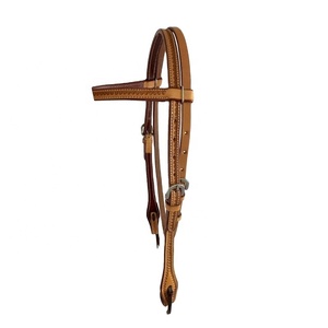 อุปกรณ์สวมศีรษะแบบตะวันตกทำจากหนังวัวพร้อมฮาร์ดแวร์สเตนเลสอุปกรณ์สำหรับผู้ผลิตขายส่ง - Product Image 1