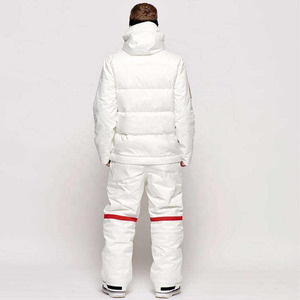 Ensemble de veste et pantalon de snowboard matelassé blanc pour homme, avec capuche et patchs NASA, drapeau américain, pantalon cargo, pour l'hiver, le ski et les activités de plein air - Product Image 3