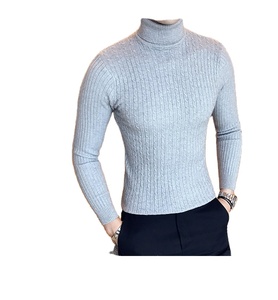 Pulls à col roulé épais respirants pour hommes, automne-hiver, couleur unie, coupe ajustée, tricotage numérique, grande taille - Product Image 3