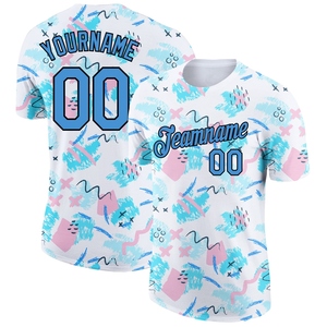 เสื้อยืดสีครีมพิมพ์ลายธงชาติอเมริกาแบบวินเทจสีฟ้าอ่อนสำหรับงานแสดงโชว์ ผลิตโดยตรงจากโรงงานขายส่ง - Product Image 5