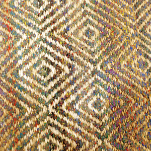 Tapis en laine tufté à la main géométrique multicolore, écologique, antidérapant, bleu rouille, moutarde, olive, pour salon - Product Image 4