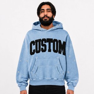 Fabricante de sudaderas con capucha personalizadas al por mayor para hombre, de invierno, de algodón 100% de alto gramaje, forro polar, estilo digital, corte holgado, streetwear, 2 piezas, suministro de marca para EE. UU. - Product Image 3