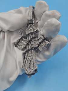 Pendentif Croix Chrétienne en Moissanite VVS, Cadeaux de Baptême, Argent Sterling 925, Bijoux Religieux Hip Hop - Product Image 5