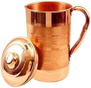 Top Quality Metal Product 1000ml Pure Copper <b>Water</b> Jug with Handle <b>Storage</b> <b>Water</b> <b>Container</b> Home Kitchen Office Gifts - Product Image 1