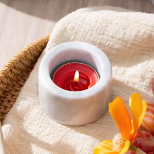 Porte-bougies en marbre naturel pour bougies chauffe-plat, décoration de centre de table, réceptions de mariage, fêtes du thé, anniversaires - Product Image 4