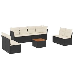 Ensemble de canapés de jardin noir et blanc crème - Product Image 2