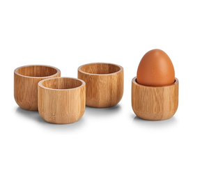 Support à œufs en bois brut personnalisable avec logo – Lot de 5 ustensiles de cuisine – Meilleure vente - Product Image 6