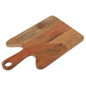 Planche à découper rectangulaire en bois avec poignée, finition naturelle, incrustation en résine, prix abordable, haute qualité - Product Image 5