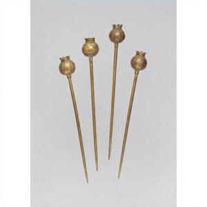 Palillos de Cóctel Vintage de Metal con Adornos de Granada, Herramientas de Bar Hechas a Mano para Bebidas y Aperitivos, Palillos de Cóctel Hechos a Mano - Product Image 1