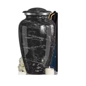 Grande urne bleue pour cendres adulte mâle femelle ailes d'ange dans la mémoire aimante urne de crémation décorative pour cendres humaines avec sac en velours - Product Image 4