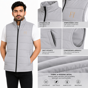 Gilet matelassé pour homme, fabricant en gros, gilet rembourré sans manches personnalisé, fournisseur OEM de vestes décontractées chaudes pour homme, pour l'extérieur - Product Image 5