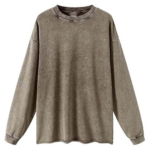เสื้อสเวตเชิ้ตคุณภาพเยี่ยมสำหรับผู้ชาย ทรงโอเวอร์ไซส์ สไตล์วินเทจ ล้างสีแบบวินเทจ คอกลม รุ่นใหม่ปี 2026 ผลิตตามสั่ง ล้างสีแบบแอซิดวอช ผ้าฝ้าย 100% สำหรับฤดูหนาว - Product Image 4