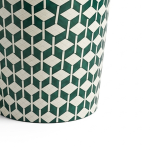 โต๊ะข้างทรงกลมดีไซน์อินดัสเทรียลเคลือบเงาและตกแต่งด้วยสติกเกอร์ งานแฮนด์เมด เหมาะสำหรับตกแต่งบ้าน ห้องนอน และทางเข้าบ้านสไตล์โมเดิร์น - Product Image 4