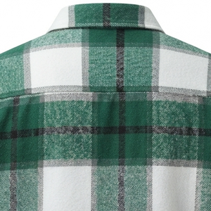 Chemise en flanelle brossée pour homme, 100% coton, boutons en corne, douce, chaude, respirante, manches longues, à carreaux, été, travail en plein air, décontractée - Product Image 6
