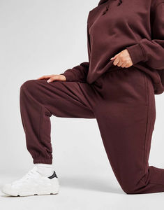 Conjunto Deportivo de 2 Piezas para Mujer, Talla Grande, Color Marrón, 100% Algodón, Sudadera con Capucha y Pantalones de Felpa para Invierno - Product Image 2