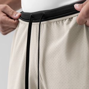 Shorts Bermuda en Coton Uni pour Homme, Taille Mi-Haute avec Cordon de Serrage, Vêtement de Sport Écologique, Séchage Rapide, Respirant, Tricoté - Product Image 6