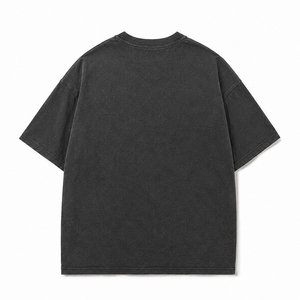 T-shirt graphique oversize marron délavé vintage pour hommes et femmes, streetwear en coton, décontracté, imprimé hip-hop, coupe ample - Product Image 3