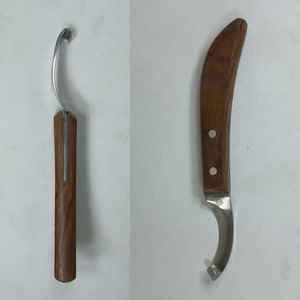 Cuchillo de Herrador de Acero de Damasco Premium IRON para Recorte de Herraduras, Hoja Hecha a Mano, Herramientas Veterinarias, OEM, Marca Privada - Product Image 2