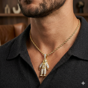 Hip Hop Retro Style Custom Astronaut <b>Pendant</b> Necklace 10K <b>Solid</b> <b>Gold</b> Unique Lab Grown Diamond iced Space lover Fashion <b>Pendants</b> - Product Image 2