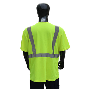T-shirts en polyester réfléchissants pour hommes, certifiés CE/EU, vêtements de travail haute visibilité pour une sécurité accrue des travailleurs. Durable - Product Image 2