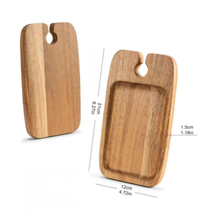 Bandeja de Madera con Acabado de Aceite, Estilo Moderno y Minimalista, Portavasos Individual Portátil, Estante de Almacenamiento para Cocina, Desayuno, Comida para Bebés - Product Image 6
