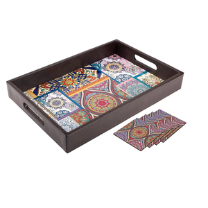 Plateau de service en bois avec une construction robuste permettant le déplacement en toute sécurité des plats, des tasses, des bols et des ustensiles. - Product Image 6