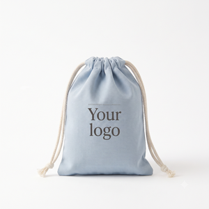 Bolsa de Lona de Algodón Azul Premium con Cordón, Bolsa Elegante Reutilizable, Bolsa para Joyería, Bolsa para Regalo con Logotipo Personalizado, Ecológica - Product Image 1