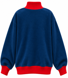 Wholesale Custom <b>Women</b>’s Turtleneck Sweatshirt Oversized Winter 100% Cotton Fleece Long Sleeve Front Logo <b>Pullover</b> - Product Image 4