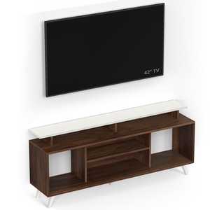 Soportes para TV de Madera Sintética Skiddo Lite, Soporte para Decodificador y Estantes para TV con Espacio para Libros y Decoración, para Dormitorio y Sala de Estar - Product Image 2