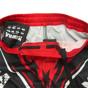 Pantalones Cortos de Entrenamiento de MMA Personalizados: Cintura Elástica con Cierre de Velcro y Cordón Ajustable – Pantalones Cortos de Lucha con Estampado por Sublimación Duradero - Product Image 4