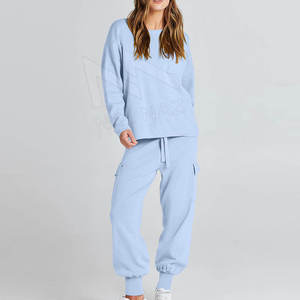 Women's Casual Solid Short Sleeve 2-Piece Knit Pullover <b>Sweater</b> Top Shorts <b>Set</b> 100% Cotton Winter Outfits - Product Image 3