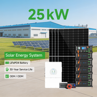 Kit Système Solaire Hybride Haute Tension 25kW avec Panneaux Solaires, Batterie et Onduleur – Système Complet de Stockage d'Énergie pour Usage Commercial