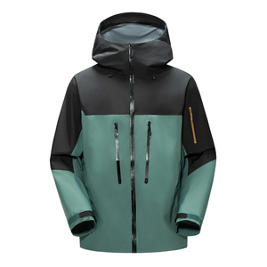 Veste coupe-vent imperméable à capuche pour homme, style décontracté et sportif, couleur unie, col montant, fermeture éclair, vêtements d'extérieur pour le printemps - Product Image 1