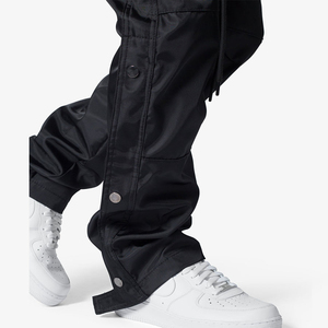 Pantalones Cargo Negros para Hombre, Cintura Elástica con Cordón, Múltiples Bolsillos, Estilo Workwear, Tela de Poliéster, Ropa de Otoño - Product Image 6