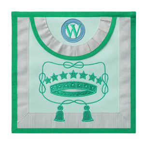 Nouveaux tabliers maçonniques ajustables en velours avec broderie à la main, tabliers de rite maçonnique à vendre, fabriqués au Pakistan - Product Image 4