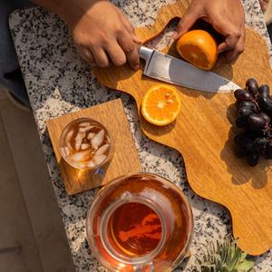 Plateau de service en bois d'acacia Nestasia, plateau à collations en bois, bols à trempette pour fêtes, présentoir empilable pour apéritifs, chips, salsa, guacamole - Product Image 3