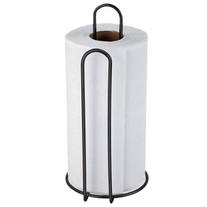 New Arrival Classic <b>Black</b> Powder Coated <b>Paper</b> Towel Holder with Sturdy Round Base Countertop Napkin Stand - Product Image 5